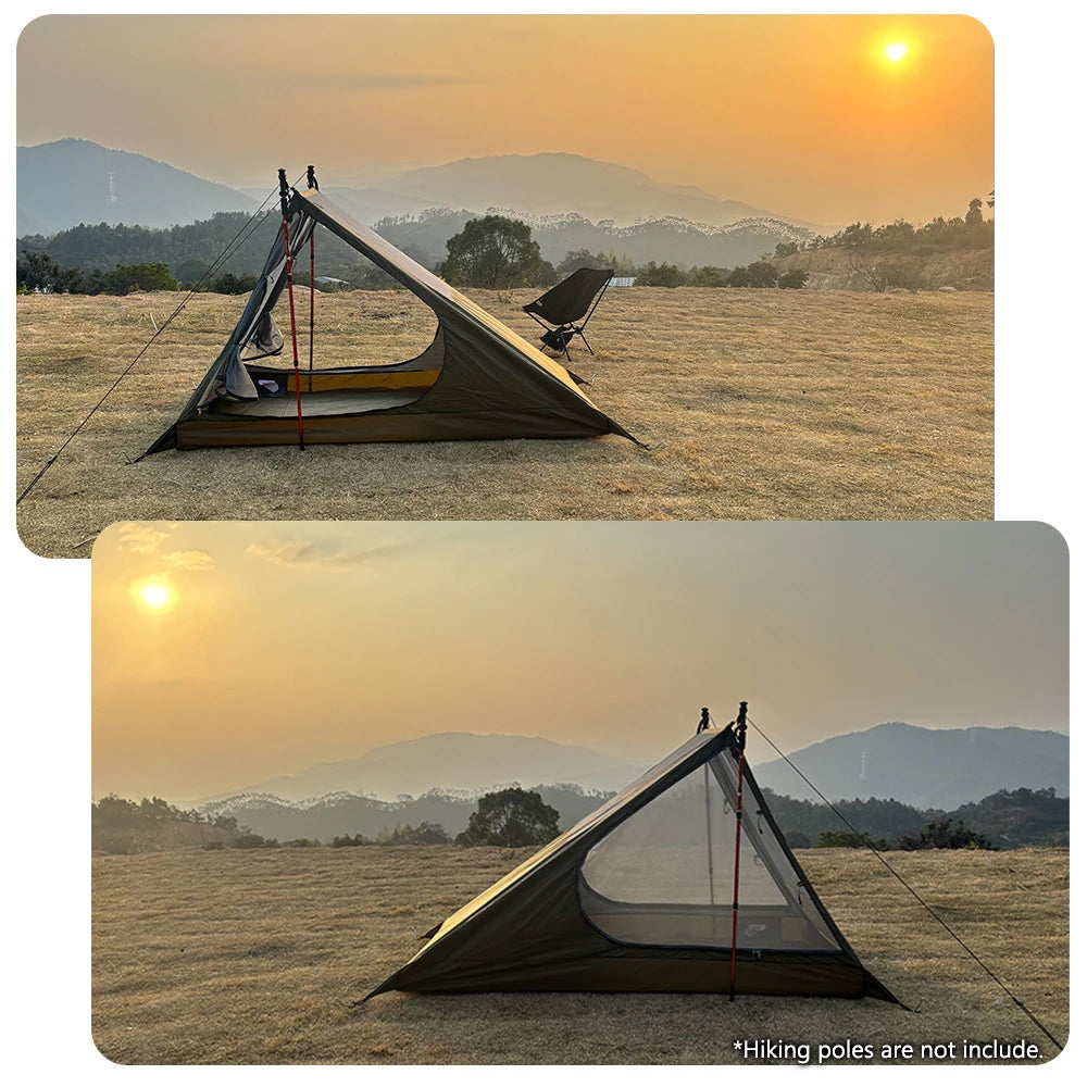 Airy Mesh Tent Outdoor camping mosquito-proof single hiking tent lightweight inner tent pole-free tent backpacking 1 person