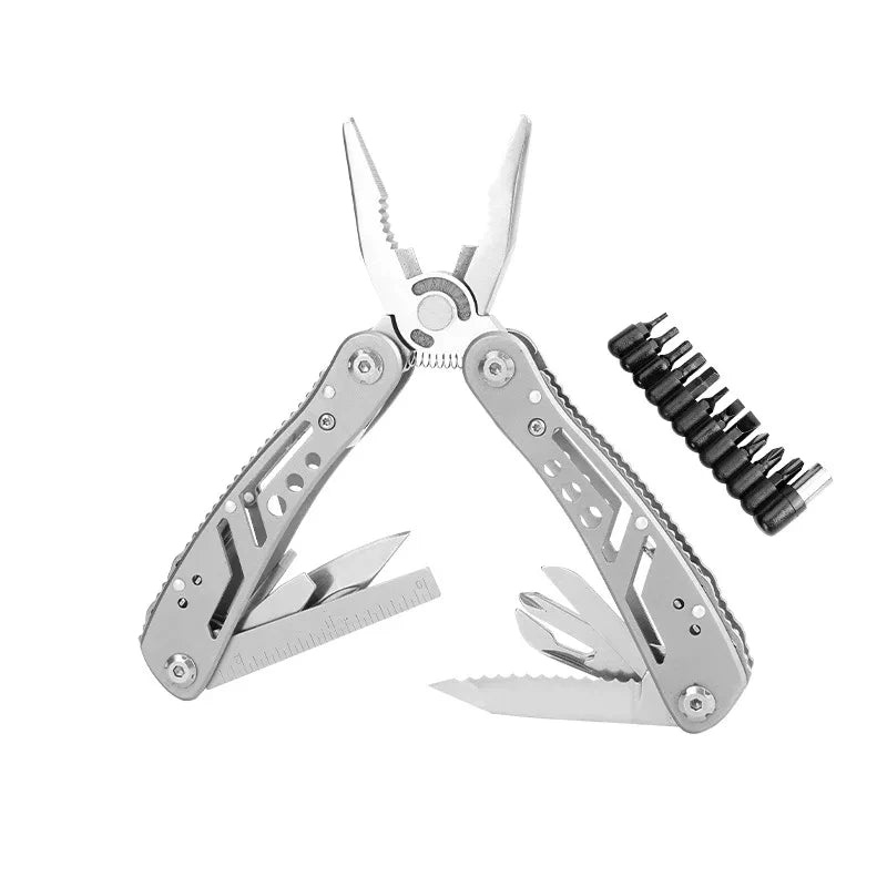 24-in-1 Stainless Steel Multitool Pliers Knife - Portable Folding Multi-Tool for Camping, Survival, Hunting Gifts (Men/Dad)