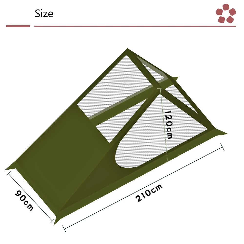 Airy Mesh Tent Outdoor camping mosquito-proof single hiking tent lightweight inner tent pole-free tent backpacking 1 person