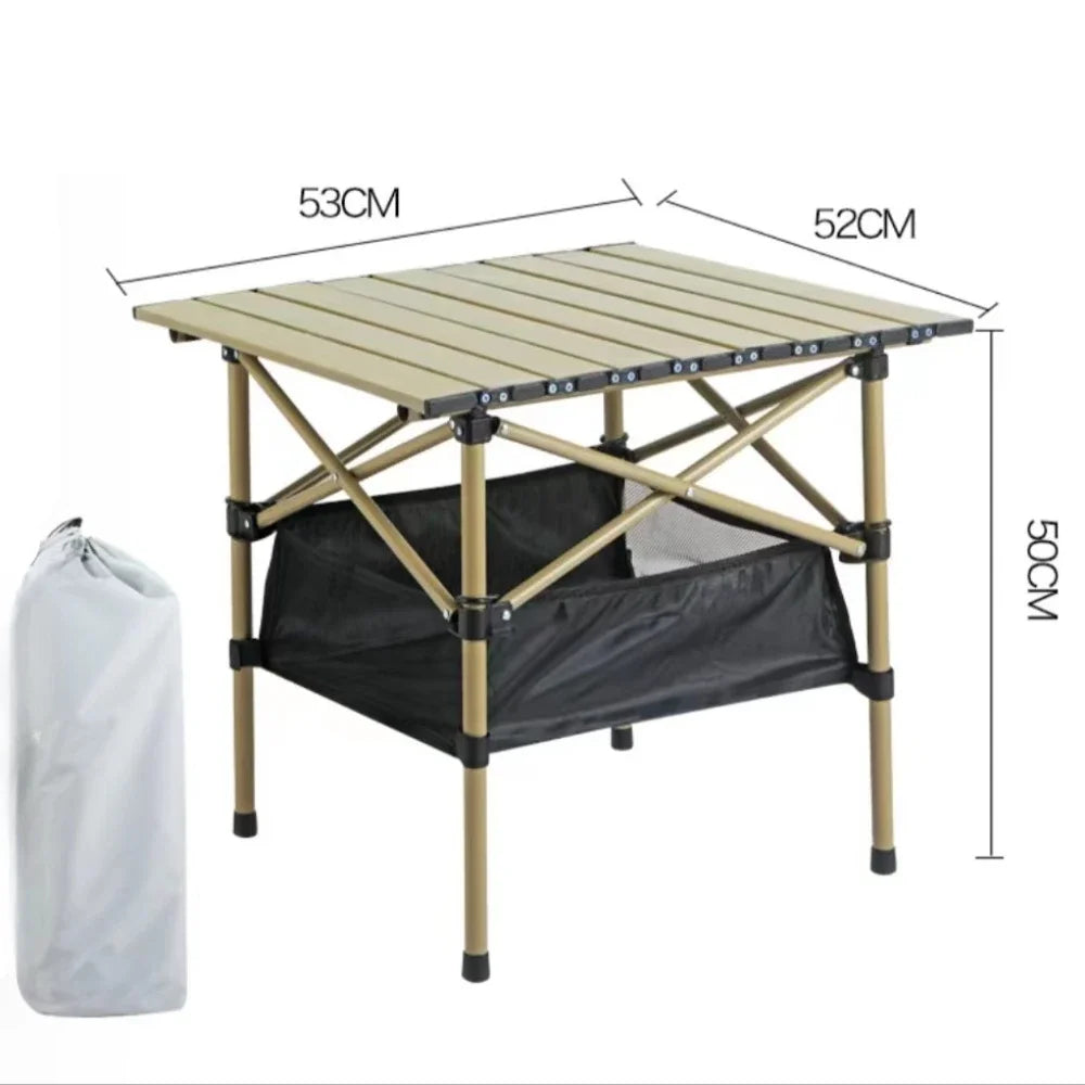 Outdoor Folding Long Table Portable Storage Universal Camping Space Saving Desk Easy To Install with Net Sturdy and Stable Table