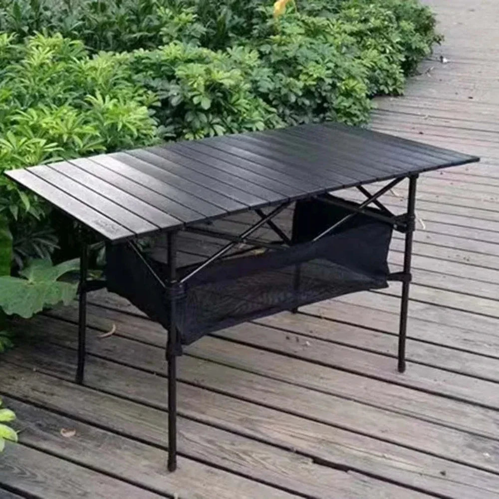 Outdoor Folding Long Table Portable Storage Universal Camping Space Saving Desk Easy To Install with Net Sturdy and Stable Table