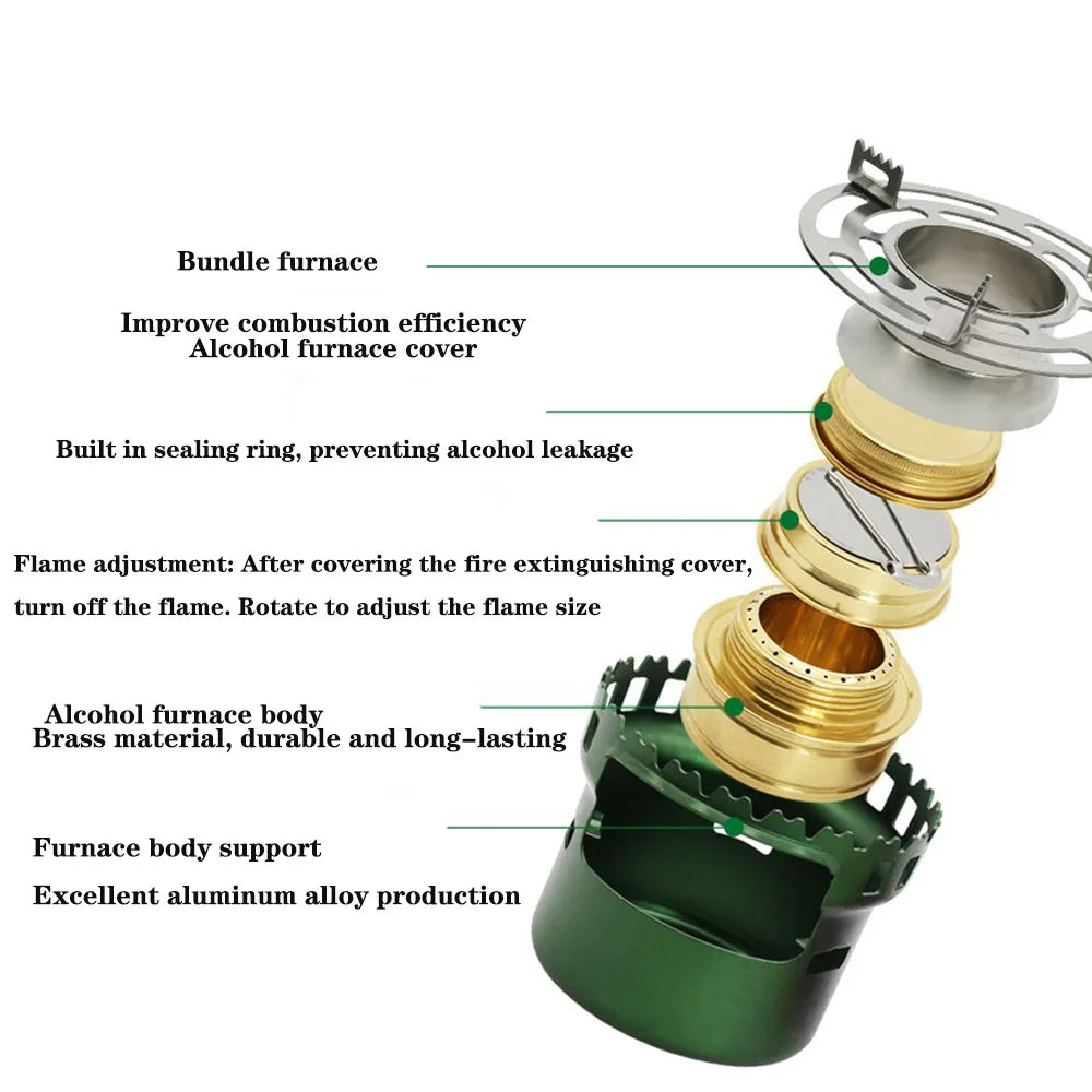 Camping Gear and Accessories Alcohol Stove Outdoor Furnace Portable Mini Barbecue Assesories Camp Cooking Supplies Hiking Sports