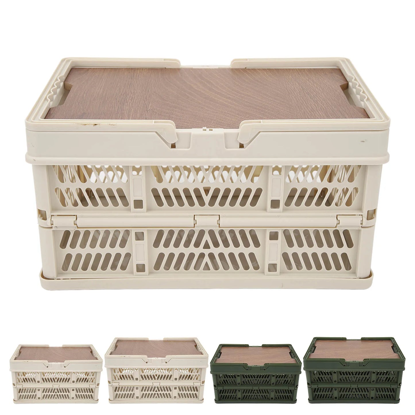 Camping Basket Multifunction Breathable Foldable Large Capacity Camping Storage Basket Handheld Portable for Picnic