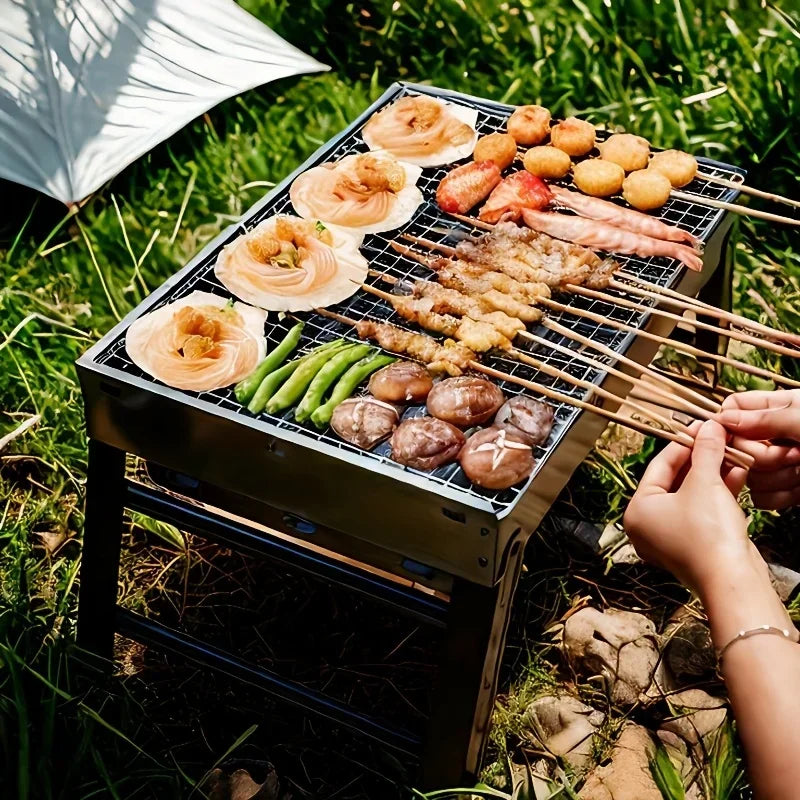 Portable Foldable Barbecue, Home Outdoor Camping Picnic Barbecue Rack, Kitchen Supplies  Bbq Grill Camping Equipment