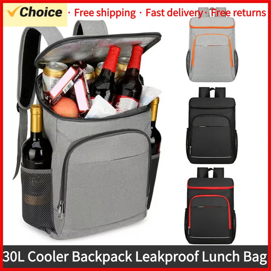 30L Cooler Backpack Leakproof Insulated Lunch Bag Picnic food insulation cooler bag for Outdoor Camping Hiking Picnics Beach