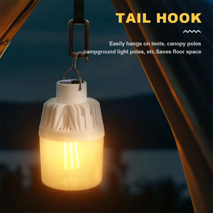 500W LED Camping Lights USB-C Rechargeable Flashlights 4 Lighting Modes Lamp Outdoor Portable Emergency Torch Hanging Lantern