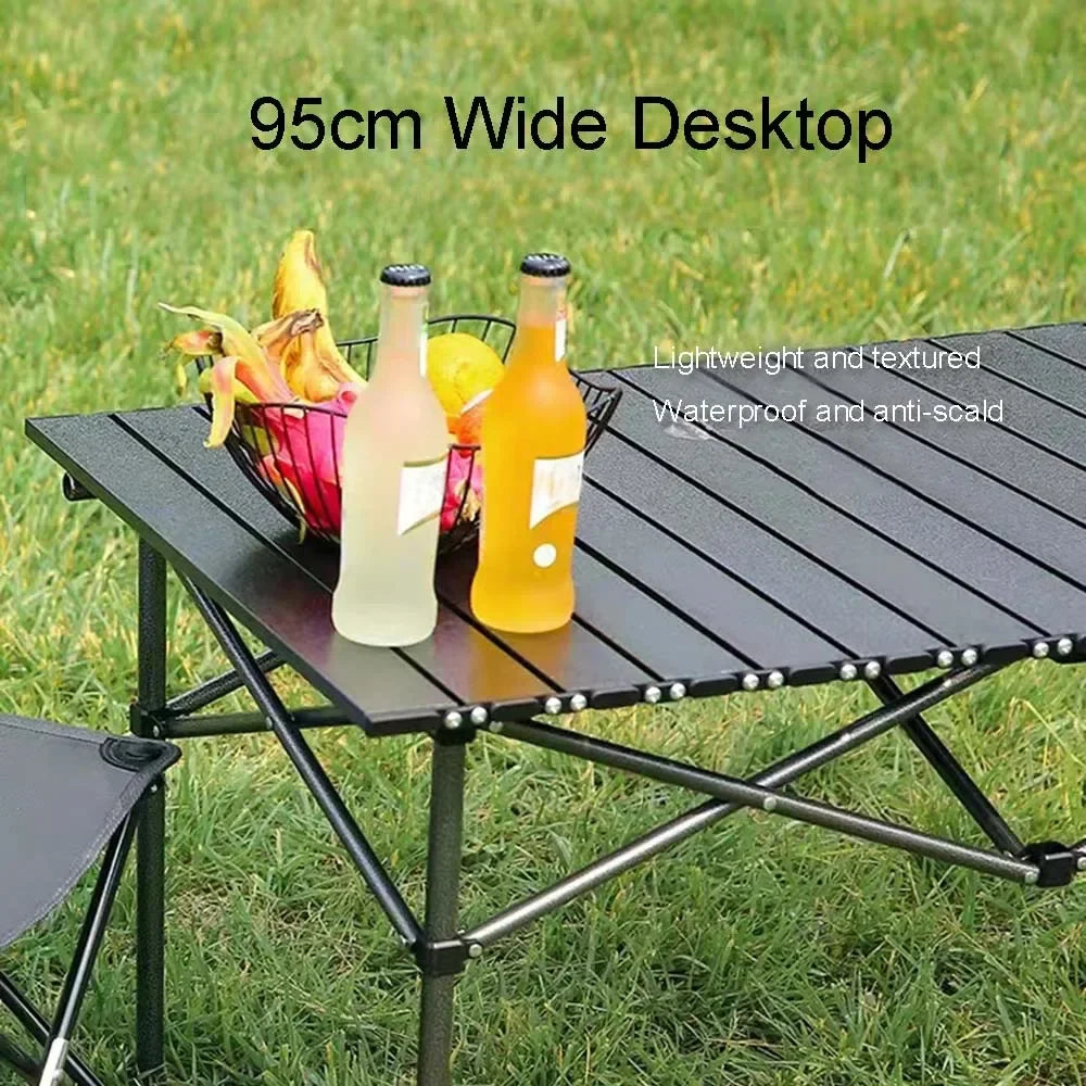 Outdoor Folding Long Table Portable Storage Universal Camping Space Saving Desk Easy To Install with Net Sturdy and Stable Table