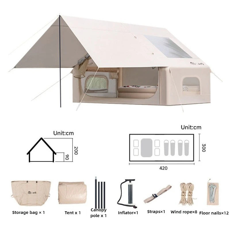 Camping Portable Automatic Inflatable Tent Shelters Outdoor Overnight Folding Waterproof Sun Protection Camping Equipment Set