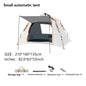 Outdoor Four Person Automatic Pop-up Camping Tent - Quickly Build Portable Tent, Panoramic French Window Tent