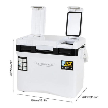 22L Fishing Cooler Box Tackle Box Camping Cooler Tank Gear Tool Container Outdoor Food Drink Cooler Refrigeration Case Organizer