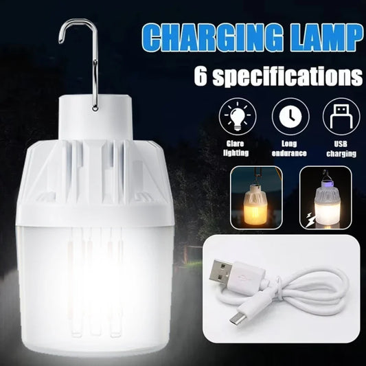 500W LED Camping Lights USB-C Rechargeable Flashlights 4 Lighting Modes Lamp Outdoor Portable Emergency Torch Hanging Lantern