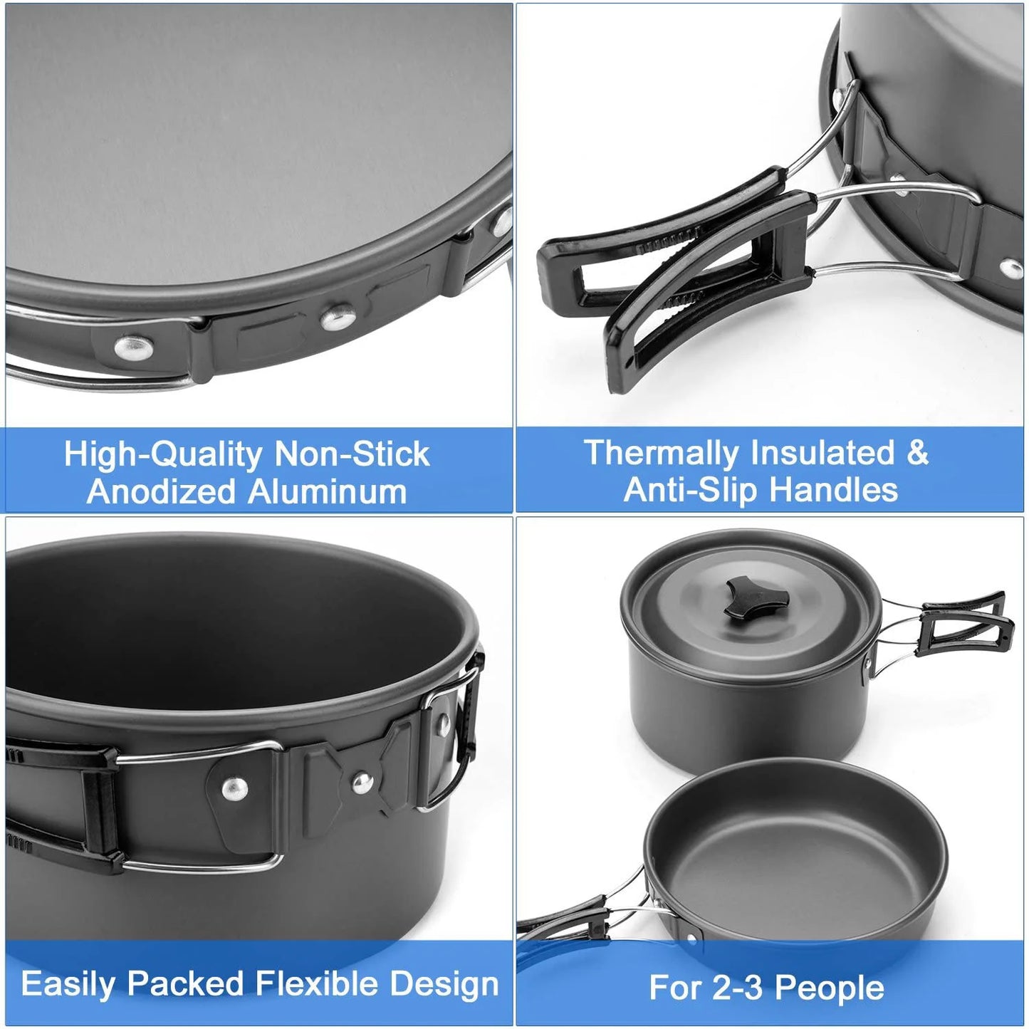 New Outdoor Cookware, Camping Pot and Teapot Set, Camping Pot and Kettle Set Camping Equipment Outdoor Accessories