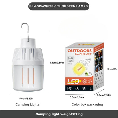 500W LED Camping Lights USB-C Rechargeable Flashlights 4 Lighting Modes Lamp Outdoor Portable Emergency Torch Hanging Lantern