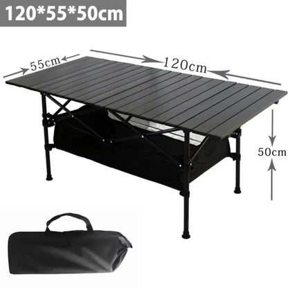 Outdoor Camping Folding Table Portable Lightweight Organizer Desks Carbon Steel Multi-purpose Picnic Hiking Egg Roll Long Table