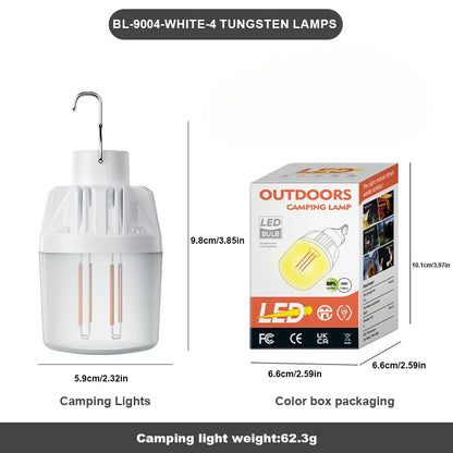 500W LED Camping Lights USB-C Rechargeable Flashlights 4 Lighting Modes Lamp Outdoor Portable Emergency Torch Hanging Lantern