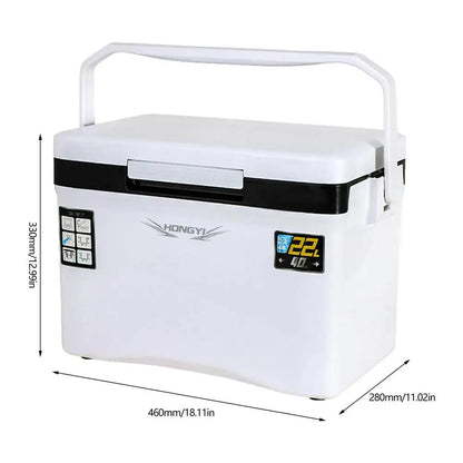 22L Fishing Cooler Box Tackle Box Camping Cooler Tank Gear Tool Container Outdoor Food Drink Cooler Refrigeration Case Organizer