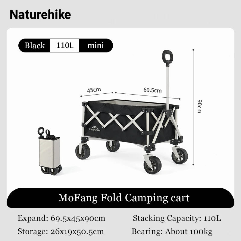 Naturehike Camping Trolley Foldable Multifunctional Outdoor Picnic Barbecue Table beach camping cart Portable barbecue Trolley