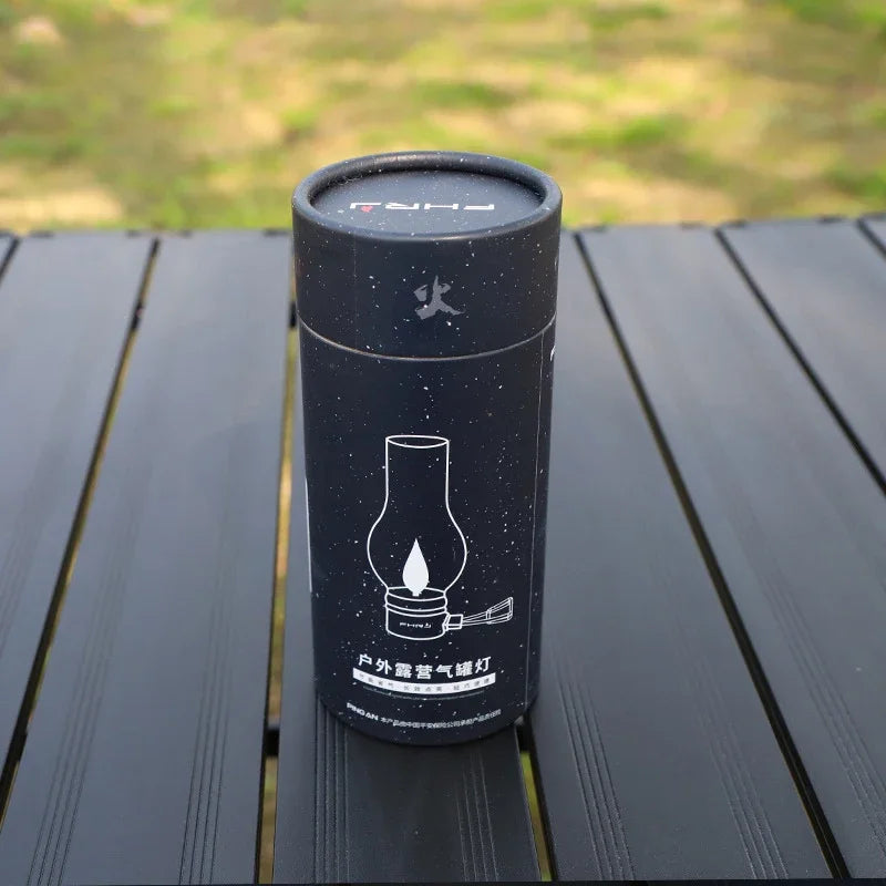Camping Lamp Portable Gas Candle Light with High Temperature Resistant Glass Atmosphere Light Outdoor Hiking Backpacking Picnic