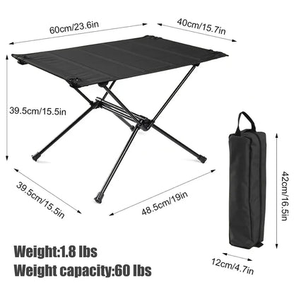 Camping Folding Table Lightweight 1680D Oxford Roll-Up Table Portable Aluminum Tourist Tables for Outdoor Picnic