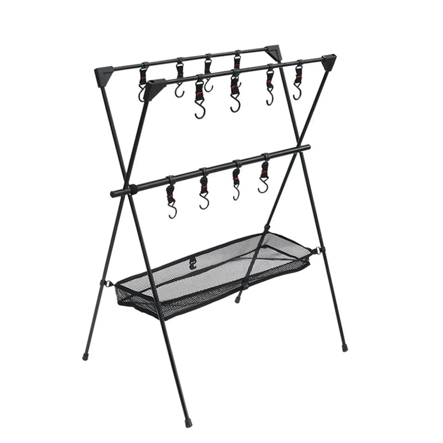Camping Rack Mesh Bag Camping Stand Rack Hanging Organizer for Picnic Hiking
