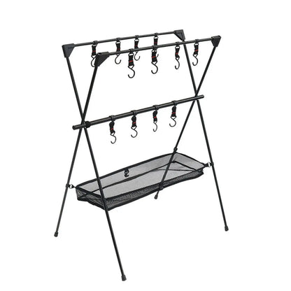 Camping Rack Mesh Bag Camping Stand Rack Hanging Organizer for Picnic Hiking