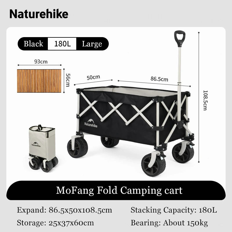 Naturehike Camping Trolley Foldable Multifunctional Outdoor Picnic Barbecue Table beach camping cart Portable barbecue Trolley