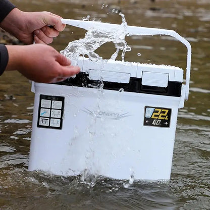22L Fishing Cooler Box Tackle Box Camping Cooler Tank Gear Tool Container Outdoor Food Drink Cooler Refrigeration Case Organizer