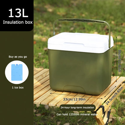 13/6L Cooler Box Portable Camping Refrigerator Incubator Large Capacity Car Ice Bucket Heat Preservation Camping BBQ Equipment