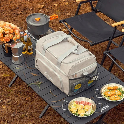 Camping Cooler Bag Large Capacity Waterproof Liner Thermal Insulated Picnic Lunch Bag Family Outdoor BBQ Storage Cooling Box