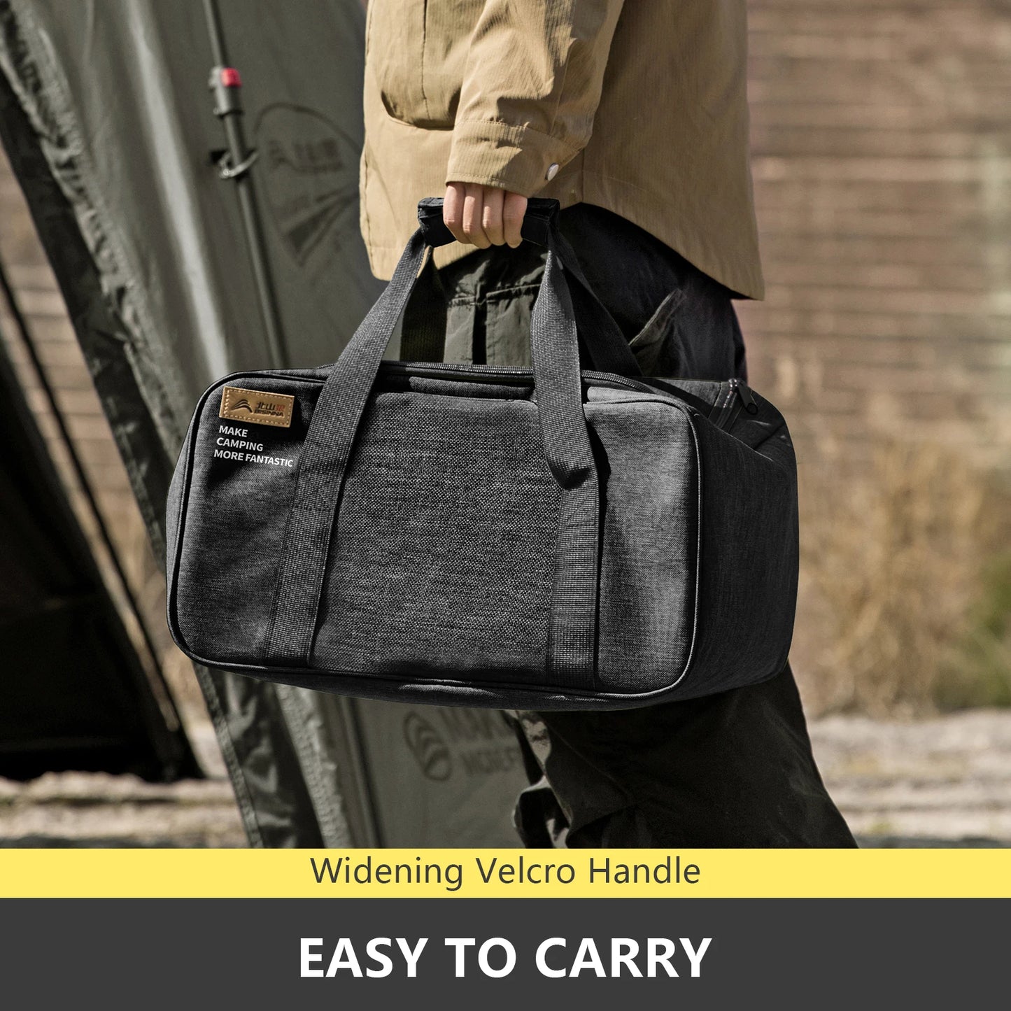 BISINNA Outdoor Camping Bag 26L Folding Gas Tank Storage Bag Picnic Cookwre Container Camp Supplies Adjustable Partition