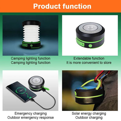 Camping Light Solar Rechargable Foldable Portable Lantern Power Bank Waterproof Flashlight Solar Lamp Camping Outdoor ﻿Lamp