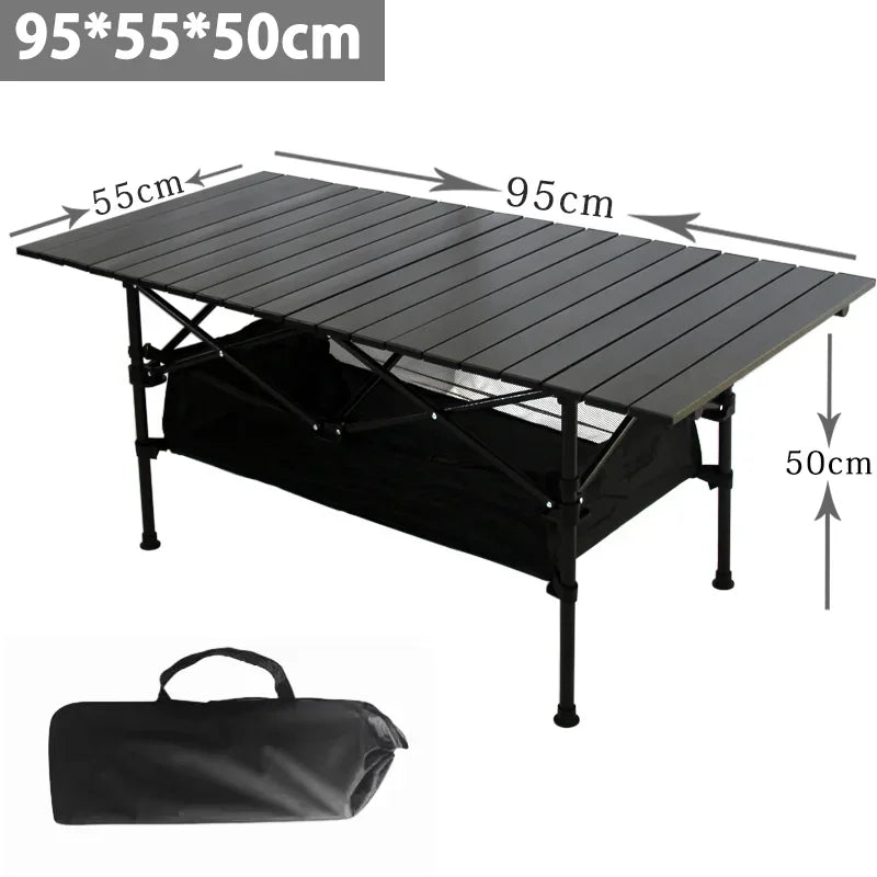 Outdoor Camping Folding Table Portable Lightweight Organizer Desks Carbon Steel Multi-purpose Picnic Hiking Egg Roll Long Table