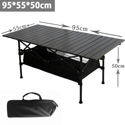 Outdoor Camping Folding Table Portable Lightweight Organizer Desks Carbon Steel Multi-purpose Picnic Hiking Egg Roll Long Table