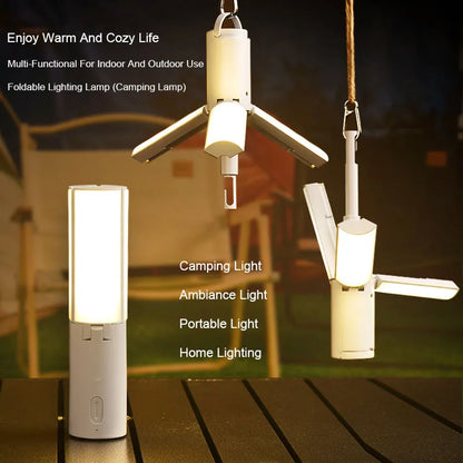 Outdoor Foldable Camping Lights Rechargeable Portable Flashlight  3 Modes LED Tent Lights Torch Emergency Hanging Lamp Hiking