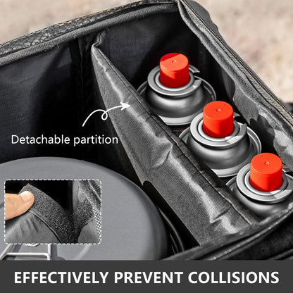 BISINNA Outdoor Camping Bag 26L Folding Gas Tank Storage Bag Picnic Cookwre Container Camp Supplies Adjustable Partition