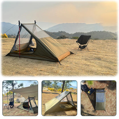 Airy Mesh Tent Outdoor camping mosquito-proof single hiking tent lightweight inner tent pole-free tent backpacking 1 person