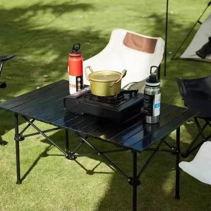 Outdoor Camping Folding Table Portable Lightweight Organizer Desks Carbon Steel Multi-purpose Picnic Hiking Egg Roll Long Table