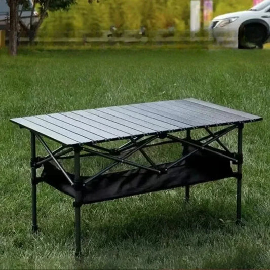 Outdoor Camping Folding Table Portable Lightweight Organizer Desks Carbon Steel Multi-purpose Picnic Hiking Egg Roll Long Table