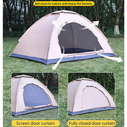 Outdoor camping tent, hiking tent with hand-connected rain and sun protection