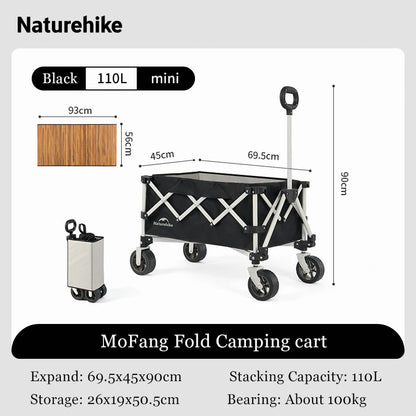 Naturehike Camping Trolley Foldable Multifunctional Outdoor Picnic Barbecue Table beach camping cart Portable barbecue Trolley