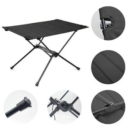 Camping Folding Table Lightweight 1680D Oxford Roll-Up Table Portable Aluminum Tourist Tables for Outdoor Picnic
