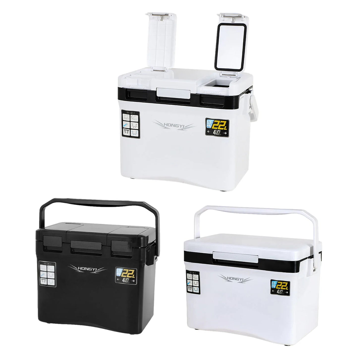 22L Fishing Cooler Box Tackle Box Camping Cooler Tank Gear Tool Container Outdoor Food Drink Cooler Refrigeration Case Organizer