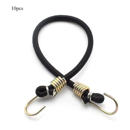 10 Pcs Heavy Duty Elastic Bungee Cords With Carabiner Luggage Cord 30cm Luggage Packing Ropes Camping Accessories