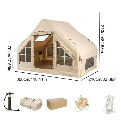 Large Inflatable Camping Tent Ultra-Quick Setup Blow Up Tent 4 Season Garden Patio Beach Fishing Inflatable Tent With air pump