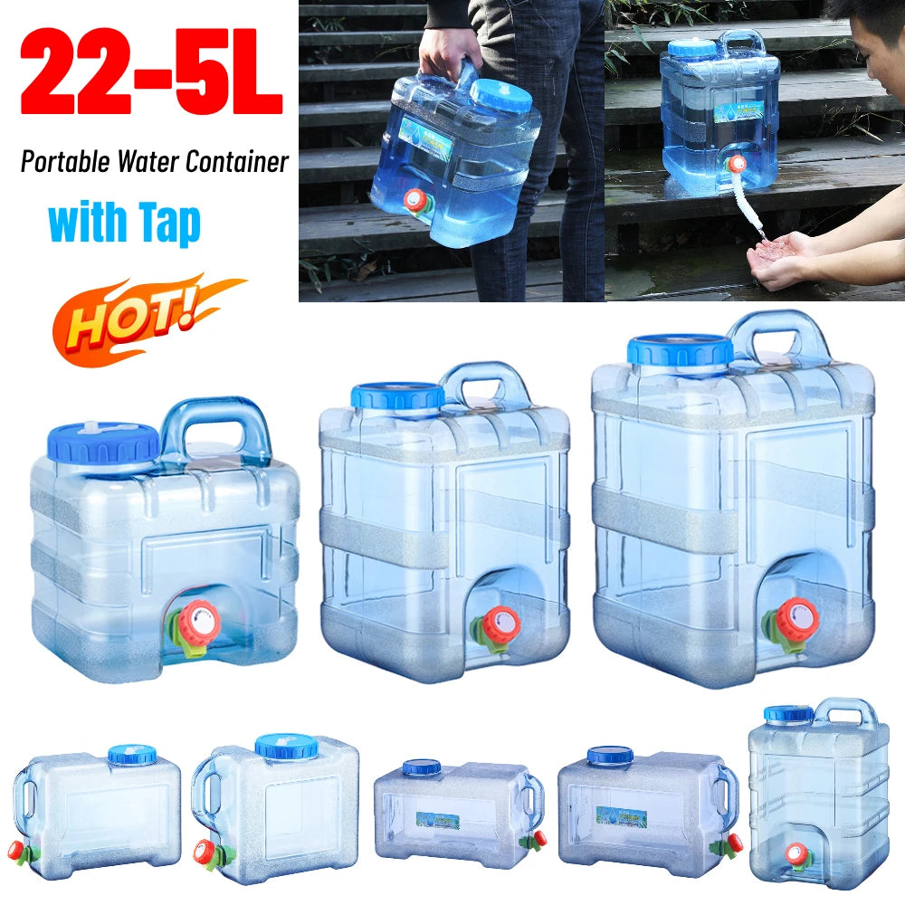 5/12/18/20/22L Water Buckets Food Grade Water Storage Tanks Driving Pure Car Water Tank Container Faucet for Outdoor Camping