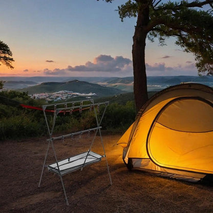 Camping Rack Mesh Bag Camping Stand Rack Hanging Organizer for Picnic Hiking