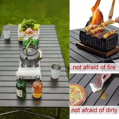 Outdoor Camping Folding Table Portable Lightweight Organizer Desks Carbon Steel Multi-purpose Picnic Hiking Egg Roll Long Table