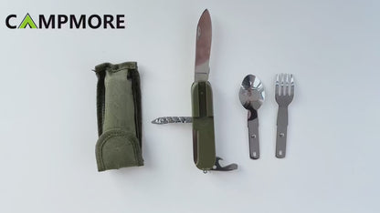 Camping Cutlery Stainless Steel  Folding Knife Fork Spoon Portable Outdoor Tableware Camping Equipment