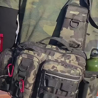 Fishing Tackle Backpack Lure Box Gear Storage Bag Fanny Pack for Men Fly Fishing Backpack with Rod Holder Sling Shoulder Bag