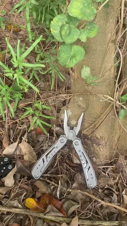 24-in-1 Stainless Steel Multitool Pliers Knife - Portable Folding Multi-Tool for Camping, Survival, Hunting Gifts (Men/Dad)